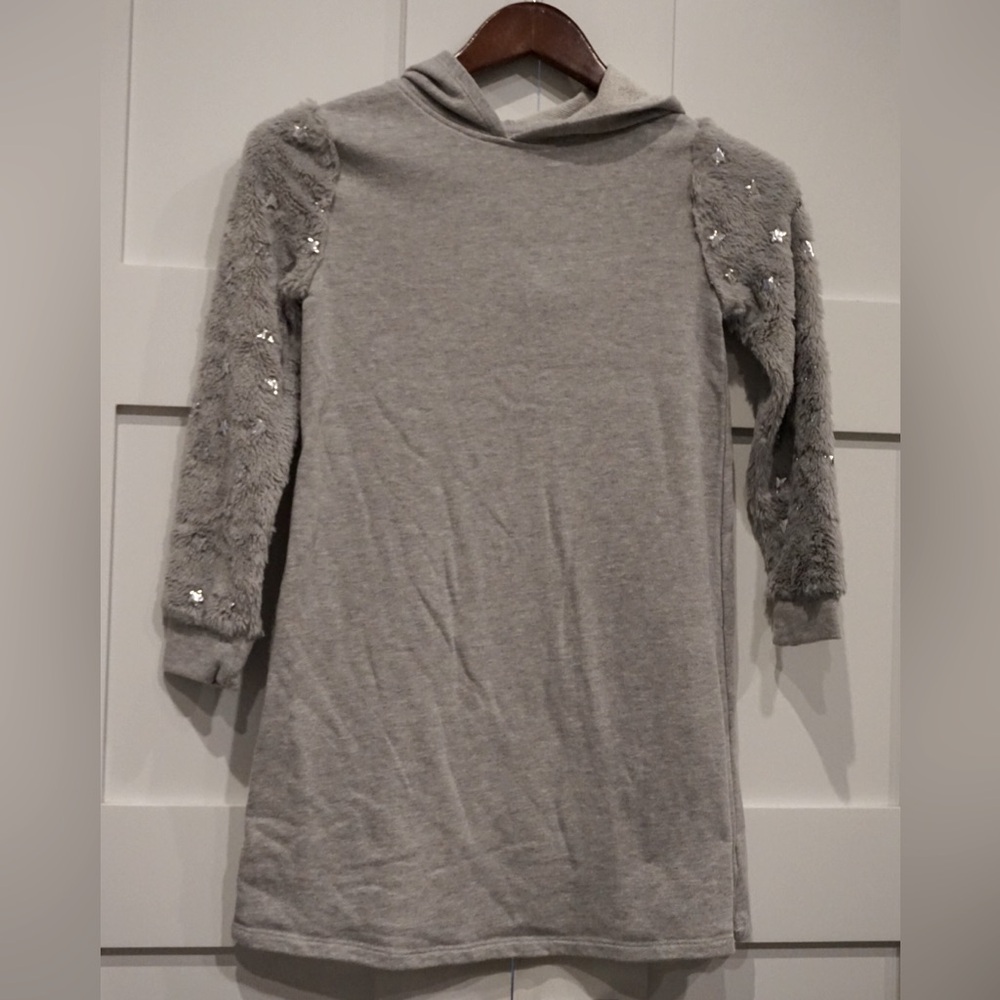 True Craft Sweatshirt hoodie dress with star sleeves kids sz Med